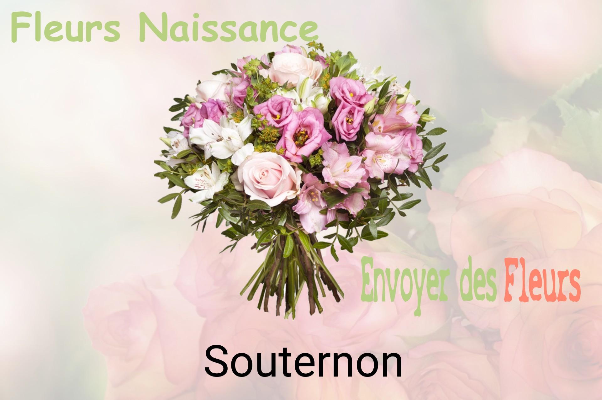 Bouquet de fleurs de naissance livré à Souternon